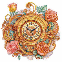 Load image into Gallery viewer, Clock And Roses 30*30CM(Canvas) Partial Special Shaped Drill Diamond Painting

