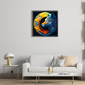 Crescent And Wolf 50*50CM(Canvas) Full Round Drill Diamond Painting