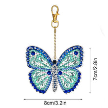 Load image into Gallery viewer, 4PCS Butterfly Specia Shape Double Sided Luminous Diamond Painting Art Keychains
