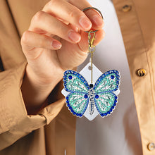 Load image into Gallery viewer, 4PCS Butterfly Specia Shape Double Sided Luminous Diamond Painting Art Keychains
