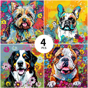 Pigment Flowers And Animals 30*30CM(Canvas) Full Round Drill Diamond Painting