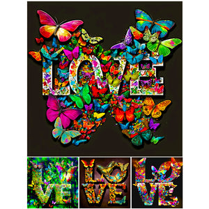 Love Butterflies And Flowers 30*30CM(Canvas) Full Round Drill Diamond Painting