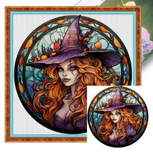 Load image into Gallery viewer, Stained Glass Witches (40*40CM ) 11CT 3 Stamped Cross Stitch
