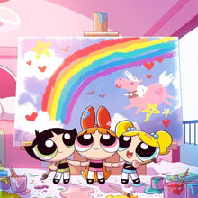 Load image into Gallery viewer, Powerpuff Girls 30*30CM(Canvas) Full Round Drill Diamond Painting
