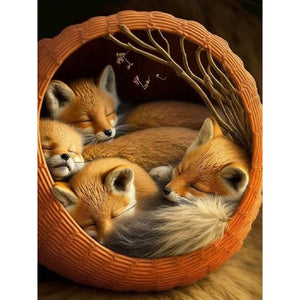 Fox 30*40CM(Canvas) Full Round Drill Diamond Painting