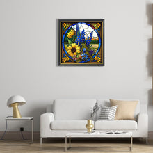 Load image into Gallery viewer, Stained Glass Sunflower 45*45CM(Canvas) Full Round Drill Diamond Painting
