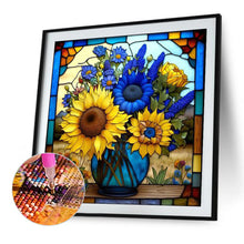 Load image into Gallery viewer, Stained Glass Sunflower 45*45CM(Canvas) Full Round Drill Diamond Painting
