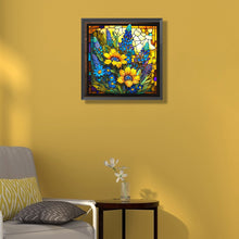 Load image into Gallery viewer, Stained Glass Sunflower 45*45CM(Canvas) Full Round Drill Diamond Painting
