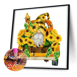 Sunflower Gnome 30*30CM(Canvas) Full Round Drill Diamond Painting
