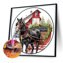 Load image into Gallery viewer, Round Card Christmas Carriage 30*30CM(Canvas) Full Round Drill Diamond Painting
