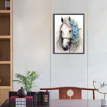 Load image into Gallery viewer, White Horse 30*40CM(Canvas) Full Round Drill Diamond Painting
