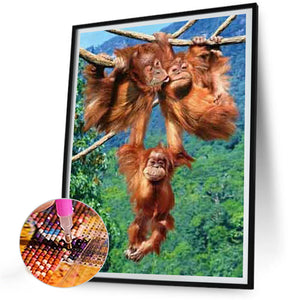 Monkey Paradise 30*40CM(Canvas) Full Round Drill Diamond Painting