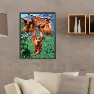 Monkey Paradise 30*40CM(Canvas) Full Round Drill Diamond Painting