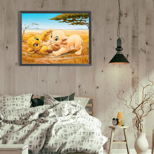 Lion King 40*30CM(Canvas) Full Round Drill Diamond Painting