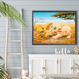 Lion King 40*30CM(Canvas) Full Round Drill Diamond Painting