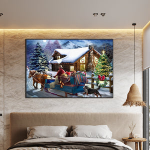 Country Christmas 75*50CM(Canvas) Full Round Drill Diamond Painting