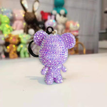 Load image into Gallery viewer, Diamond Full Drill Keyring 4PCS Sparkly Bear Painting Keychain Kit DIY Key Chain
