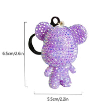 Load image into Gallery viewer, Diamond Full Drill Keyring 4PCS Sparkly Bear Painting Keychain Kit DIY Key Chain
