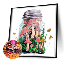 Load image into Gallery viewer, Glass Bottle Mushroom House 30*30CM(Canvas) Partial Special Shaped Drill Diamond Painting
