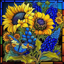 Load image into Gallery viewer, Flower Glass Painting 35*35CM(Canvas) Full Square Drill Diamond Painting
