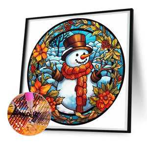 Snowman 30*30CM(Canvas) Full Round Drill Diamond Painting