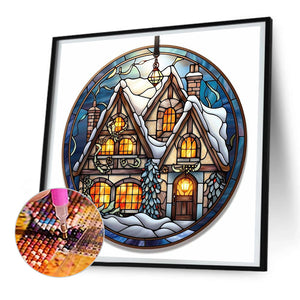 Snow House 30*30CM(Canvas) Full Round Drill Diamond Painting