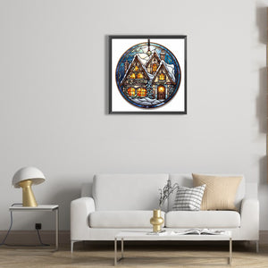 Snow House 30*30CM(Canvas) Full Round Drill Diamond Painting