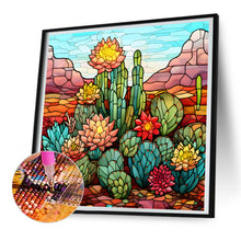 Load image into Gallery viewer, Cactus Flower Glass Painting 30*30CM(Canvas) Full Round Drill Diamond Painting
