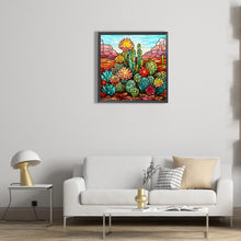 Load image into Gallery viewer, Cactus Flower Glass Painting 30*30CM(Canvas) Full Round Drill Diamond Painting
