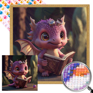 Reading Dragon 40*40CM(Picture) Full Round Drill Diamond Painting