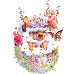 Flowering Hedgehogs (40*50CM ) 11CT 3 Stamped Cross Stitch