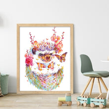 Load image into Gallery viewer, Flowering Hedgehogs (40*50CM ) 11CT 3 Stamped Cross Stitch

