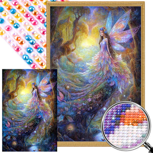 Butterfly Fairy Girl 40*60CM(Picture) Full Round Drill Diamond Painting