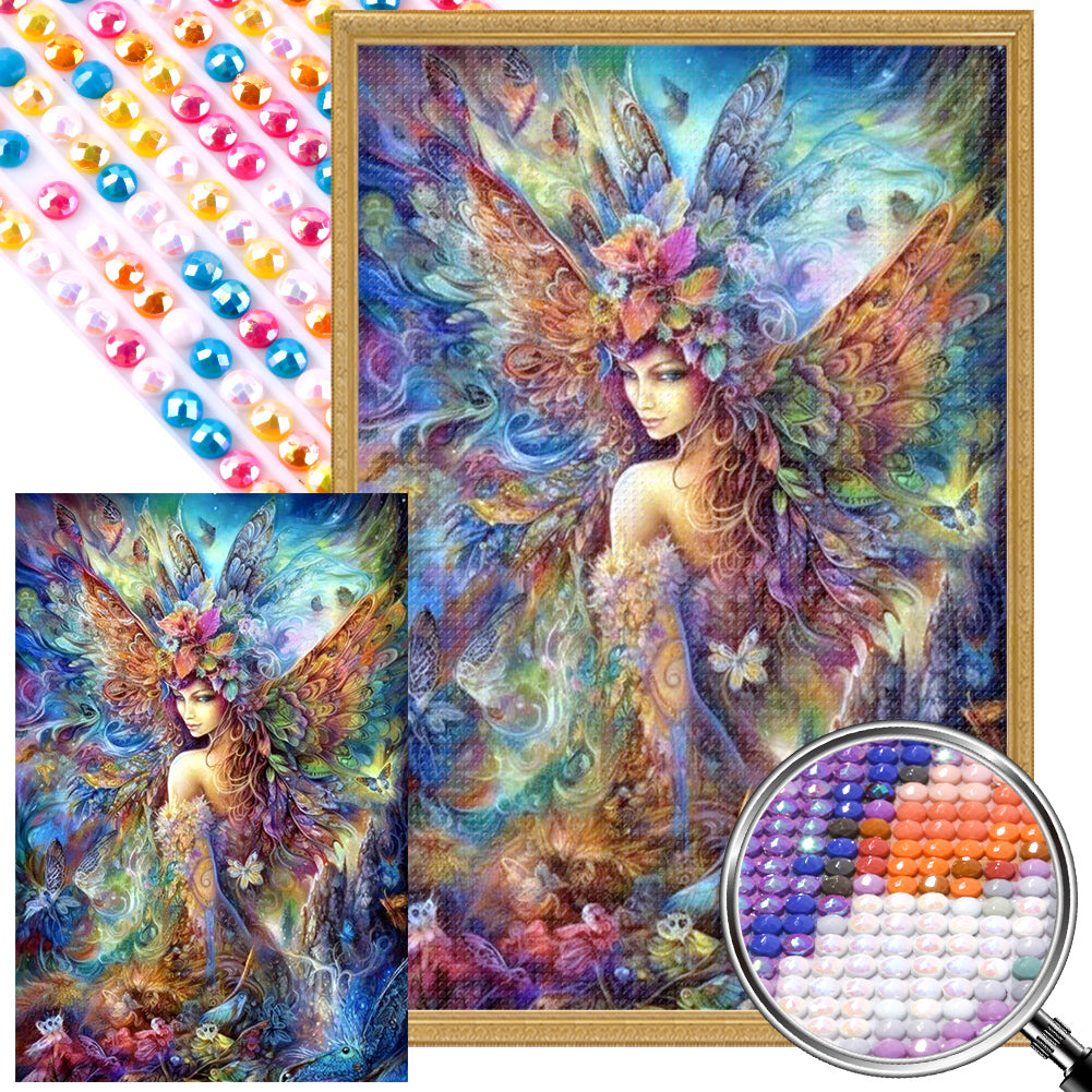 Butterfly Fairy Girl 40*60CM(Picture) Full Round Drill Diamond Painting