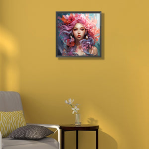 Pink Beauty 40*40CM(Picture) Full Square Drill Diamond Painting