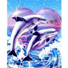 Load image into Gallery viewer, Love Dolphins 40*50CM(Canvas) Full Round Drill Diamond Painting
