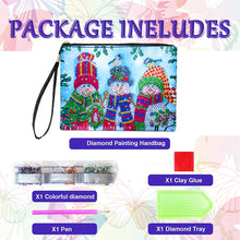 Load image into Gallery viewer, Partial Shaped Drill DIY Diamond Painting Bag with Zipper (Xmas Snowman)
