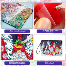 Load image into Gallery viewer, Partial Shaped Drill DIY Diamond Painting Bag with Zipper (Xmas Gnome)

