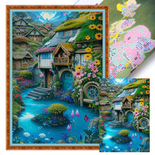 Load image into Gallery viewer, Scenic Cottage (40*60CM ) 11CT 3 Stamped Cross Stitch
