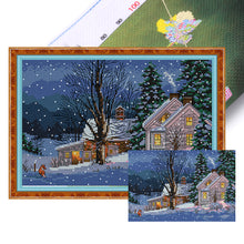 Load image into Gallery viewer, Snowy Night (30*21CM ) 14CT 2 Stamped Cross Stitch
