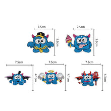 Load image into Gallery viewer, Double Sided Diamond Art Ornament Special Shape Owl (5PCS Blue Monster)
