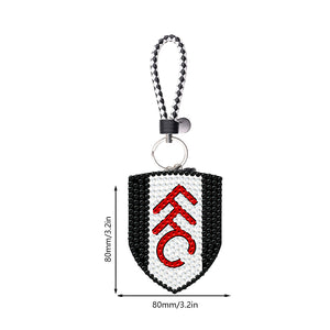 Double Sided Full Drill Keyring Diamond Keychains Pendant (Fulham FC)