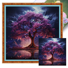 Load image into Gallery viewer, Purple Blooming Tree (50*50CM ) 14CT 2 Stamped Cross Stitch

