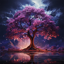 Load image into Gallery viewer, Purple Blooming Tree (50*50CM ) 14CT 2 Stamped Cross Stitch
