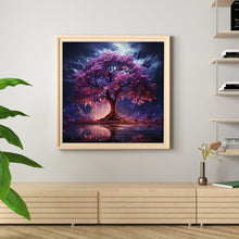 Load image into Gallery viewer, Purple Blooming Tree (50*50CM ) 14CT 2 Stamped Cross Stitch
