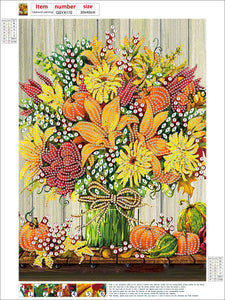 Thanksgiving Pumpkin Herbs 30*40CM(Canvas) Partial Special Shaped Drill Diamond Painting