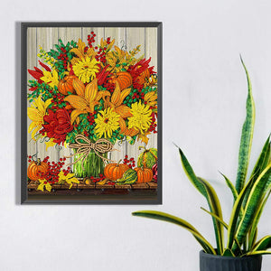 Thanksgiving Pumpkin Herbs 30*40CM(Canvas) Partial Special Shaped Drill Diamond Painting