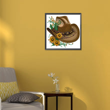 Load image into Gallery viewer, Cowboy Hat 30*30CM(Canvas) Partial Special Shaped Drill Diamond Painting
