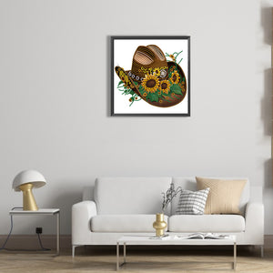 Cowboy Hat 30*30CM(Canvas) Partial Special Shaped Drill Diamond Painting