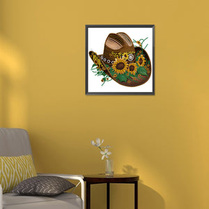 Cowboy Hat 30*30CM(Canvas) Partial Special Shaped Drill Diamond Painting